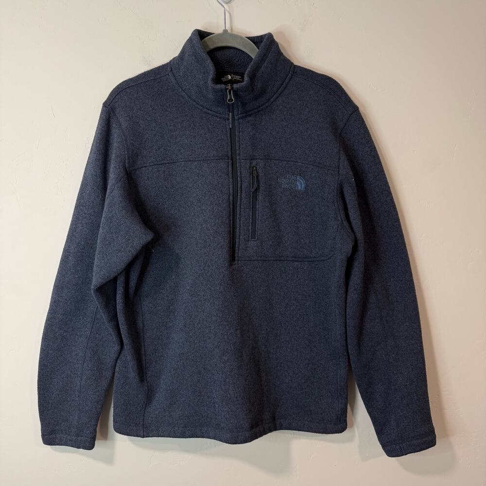 The North Face Men's Quarter Zip Fleece Pullover Navy Blue Medium‎